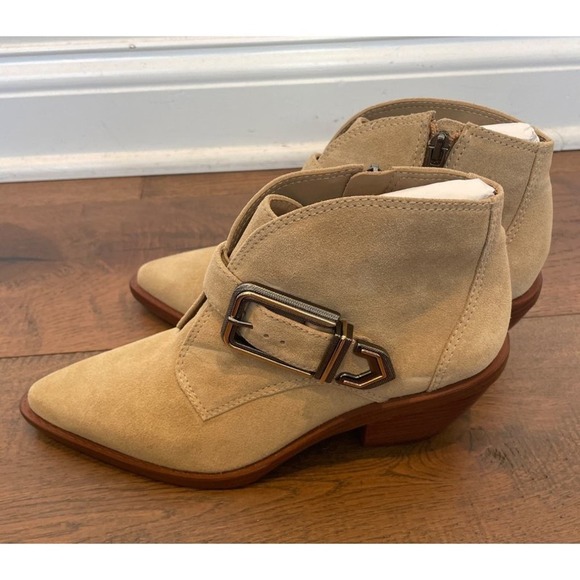 Vince Camuto Beige Ankle Booties with Buckle - Picture 3 of 7